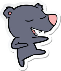 sticker of a cartoon bear