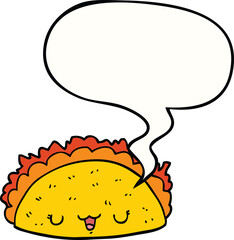 cartoon taco and speech bubble