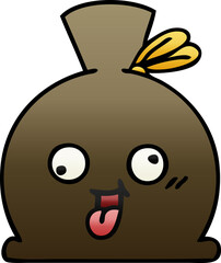 gradient shaded cartoon sack