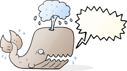 speech bubble cartoon whale spouting water