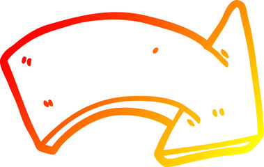 warm gradient line drawing cartoon pointing arrow sign