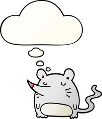 cartoon mouse and thought bubble in smooth gradient style