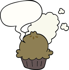 cute cartoon pie and speech bubble