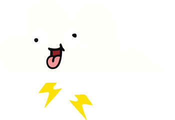 flat color retro cartoon storm cloud