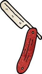 cartoon doodle cut throat razor