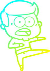 Fototapeta premium cold gradient line drawing cartoon shocked man