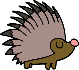 cartoon doodle spiky hedgehog