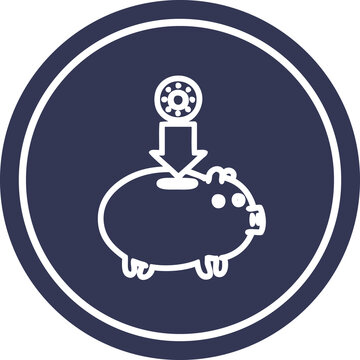 recommend clip art: piggy bank circular icon