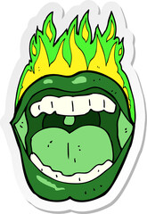 sticker of a cartoon halloween mouth