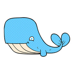 cartoon happy whale