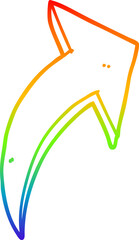 rainbow gradient line drawing cartoon pointing arrow