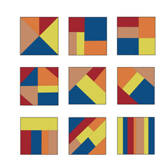 Abstract composition of geometric shapes. Rhythmic pattern based on proportions. Linear background image for wallpaper, screensaver, fabric