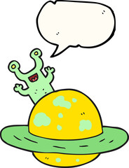 speech bubble cartoon alien planet