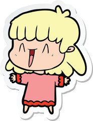 sticker of a cartoon woman