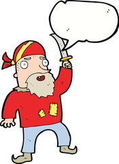 cartoon pirate with speech bubble