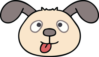 quirky hand drawn cartoon dog face