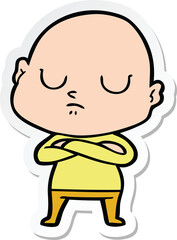 sticker of a cartoon bald man