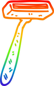 recommend clip art: rainbow gradient line drawing cartoon disposable razor