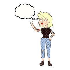 thought bubble cartoon rocker girl
