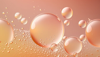 pink and orange bubbles, generative ai illustration with copy space