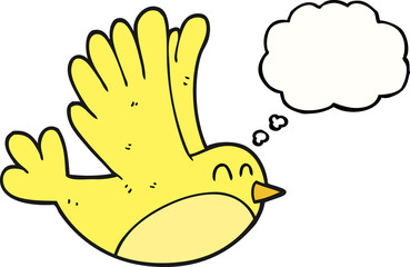 thought bubble cartoon bird