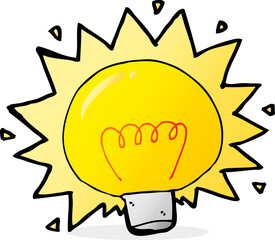 cartoon electric light bulb