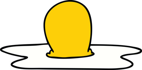 quirky hand drawn cartoon fried egg