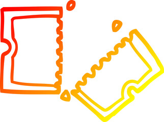 warm gradient line drawing cartoon movie ticket