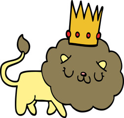 cartoon lion with crown