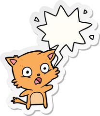 cartoon cat and speech bubble sticker