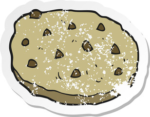 retro distressed sticker of a cartoon cookie