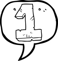 speech bubble cartoon stone number one