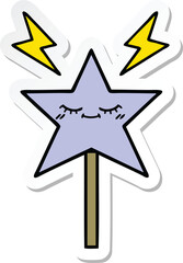 sticker of a cute cartoon magic wand