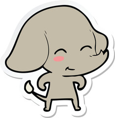 sticker of a cute cartoon elephant