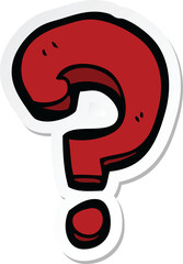 sticker of a cartoon question mark