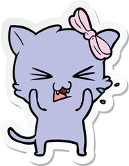 sticker of a cartoon cat