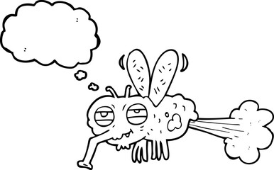 thought bubble cartoon gross farting fly