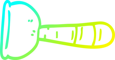 cold gradient line drawing cartoon toilet plunger