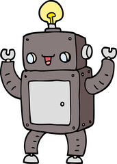 cartoon happy robot