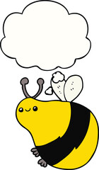 cartoon bee and thought bubble