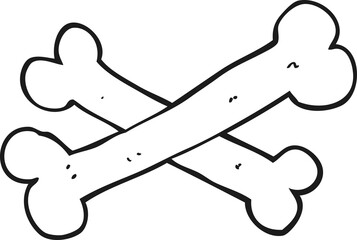 black and white cartoon bones