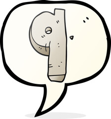 speech bubble cartoon stone number nine