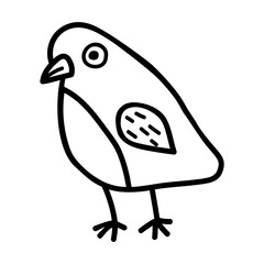 Hand drawn bird doodle style vector illustration isolated on white