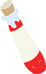 flat color illustration of a cartoon vial of blood