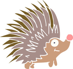 cartoon doodle spiky hedgehog