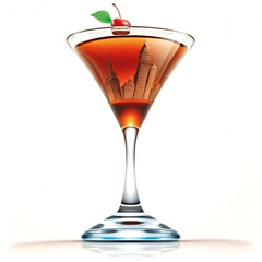 Manhattan-Cocktail (Drink) – freigestellt – Generative AI