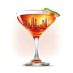 Manhattan Cocktail-Drink – freigestellt – Generative AI