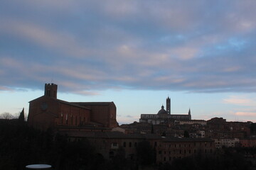 Obraz premium My visit to the city of Sienna.. My tour of Piazza del Campo, Torre del Mangia, Fonte Gaia, Siena Cathedral, Palazzo Salimbeni, the city view and its back streets. Sienna Italy