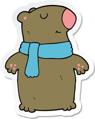 sticker of a cartoon bear