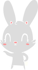 cute flat color style cartoon rabbit